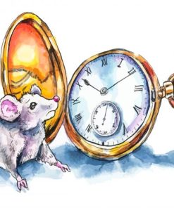 Mouse And Clock Art Diamond Painting