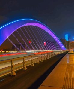 Nanning Bridge With Blue Lights Diamond Painting