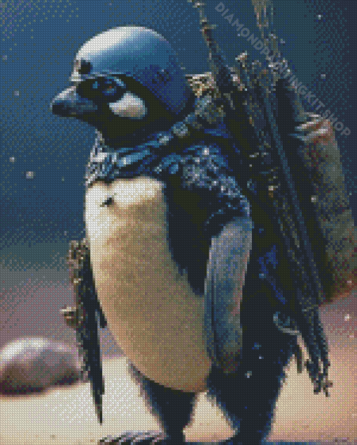 Penguin Soldier Diamond Painting