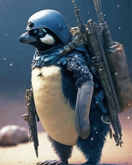 Penguin Soldier Diamond Painting