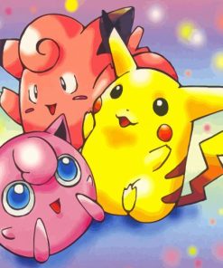 Pikachu And Clefairy And Jigglypuff Diamond Painting