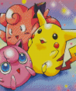 Pikachu And Clefairy And Jigglypuff Diamond Painting