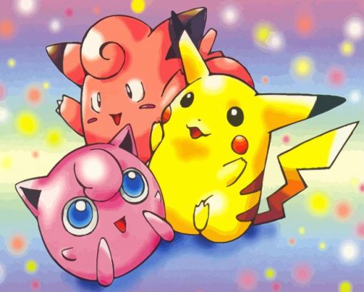 Pikachu And Clefairy And Jigglypuff Diamond Painting