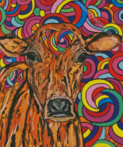 Psychedelic Cow Diamond Painting