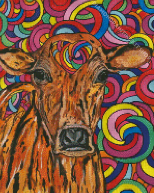 Psychedelic Cow Diamond Painting