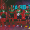 Rabbitohs Rugby Four Players Diamond Painting