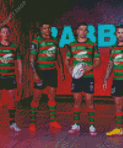 Rabbitohs Rugby Four Players Diamond Painting