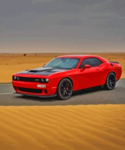 Red Dodge Hellcat Srt In The Desert Diamond Painting