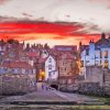 Red Sunset Robin Hood Bay England Diamond Painting