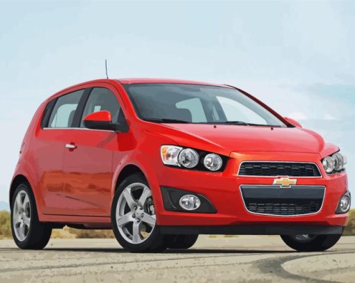 Red Chevrolet Sonic Diamond Painting