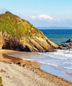 Saundersfoot Wales Beach Diamond Painting