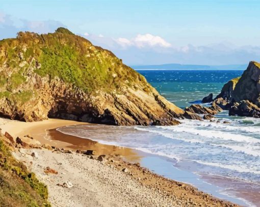 Saundersfoot Wales Beach Diamond Painting