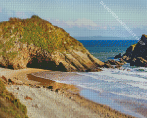 Saundersfoot Wales Beach Diamond Painting