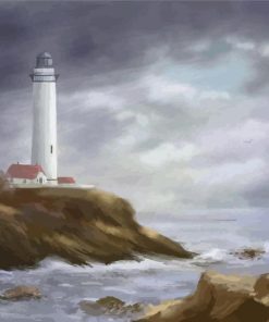 Seascape With Lighthouse Diamond Painting