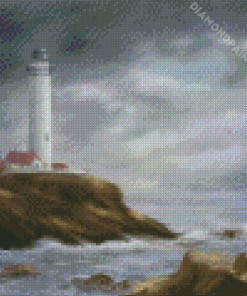 Seascape With Lighthouse Diamond Painting