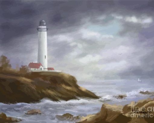 Seascape With Lighthouse Diamond Painting