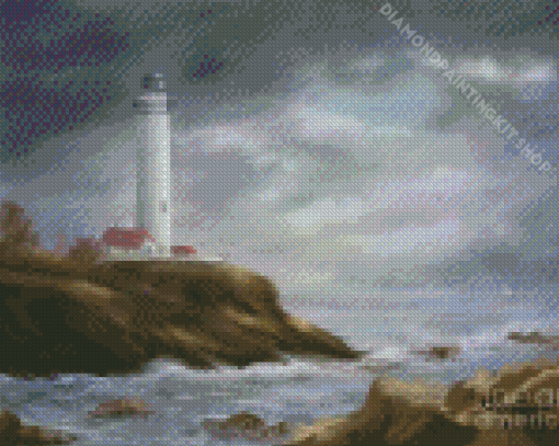 Seascape With Lighthouse Diamond Painting