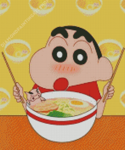 Shinnosuke Eating Noodles Diamond Painting