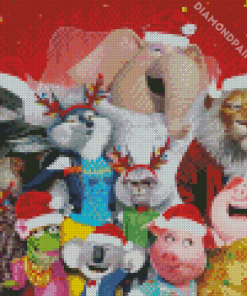 Sing Movie Characters Celebrating The Christmas Diamond Painting