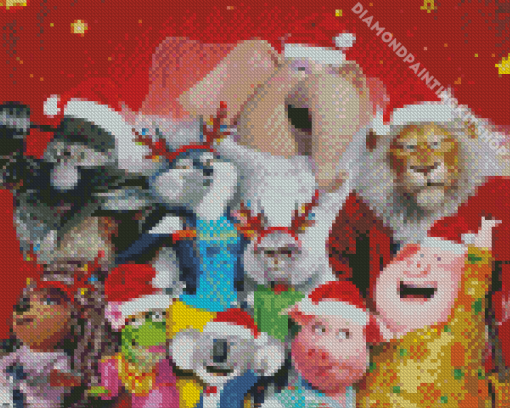 Sing Movie Characters Celebrating The Christmas Diamond Painting