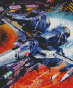 Spaceships Macross Anime Diamond Painting