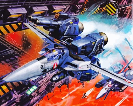 Spaceships Macross Anime Diamond Painting