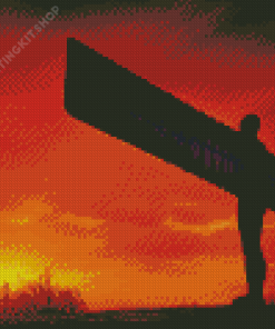 Sunset At Angel Of The North Diamond Painting