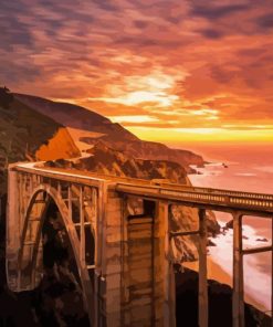 Sunset At Highway 1 California Diamond Painting