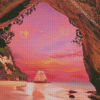 Sunset At Coromandel Cathedral Cove Diamond Painting