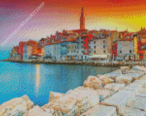 Sunset At Opatija Croatia Diamond Painting