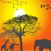 Sunset Safari Animals Diamond Painting