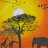 Sunset Safari Animals Diamond Painting