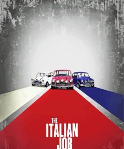 Colorful Cars On The Italian Job Movie Poster Diamond Painting