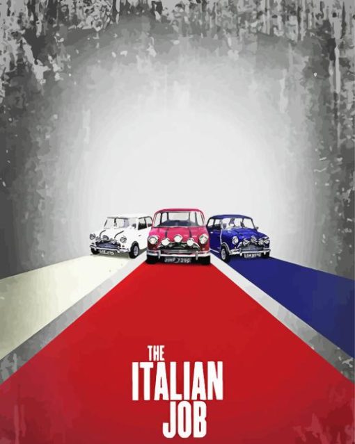 Colorful Cars On The Italian Job Movie Poster Diamond Painting