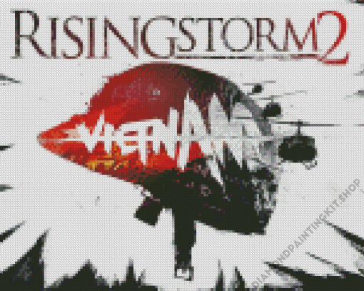 Helmet And Helicopters On Rising Storm 2 Game Poster Diamond Painting