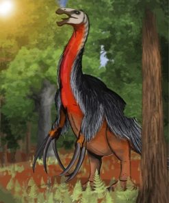 Therizinosaurus In Forest Diamond Painting