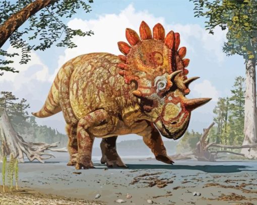 Triceratops Dinosaur Diamond Painting