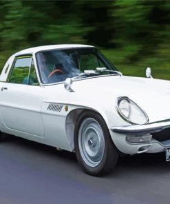 White Classic Mazda On Road Diamond Painting