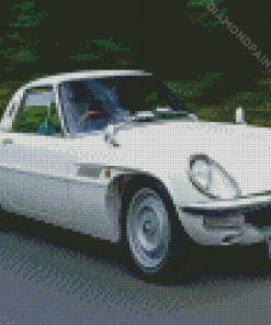 White Classic Mazda On Road Diamond Painting