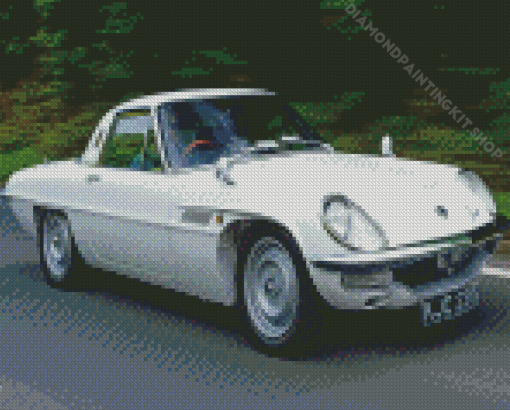 White Classic Mazda On Road Diamond Painting