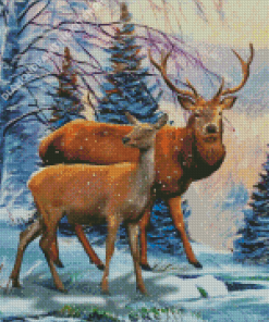 Winter Deer Diamond Painting