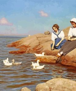 Women And Ducks Diamond Painting