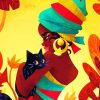 Young African Woman With Cat Diamond Painting