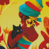 Young African Woman With Cat Diamond Painting