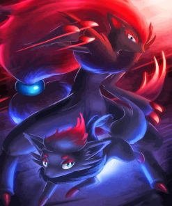 Zorua With Zoroark Art Diamond Painting