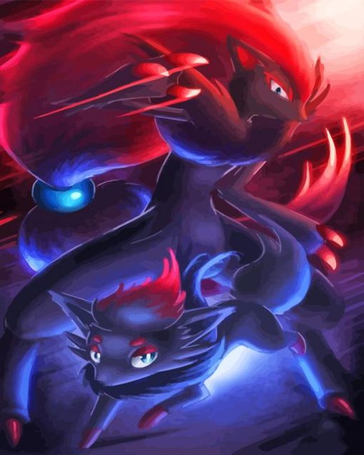 Zorua With Zoroark Art Diamond Painting