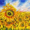 Abstract Small Sunflowers Diamond Painting