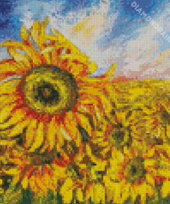 Abstract Small Sunflowers Diamond Painting