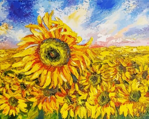 Abstract Small Sunflowers Diamond Painting