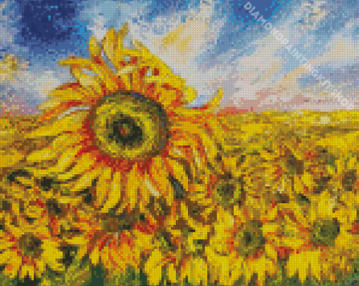 Abstract Small Sunflowers Diamond Painting